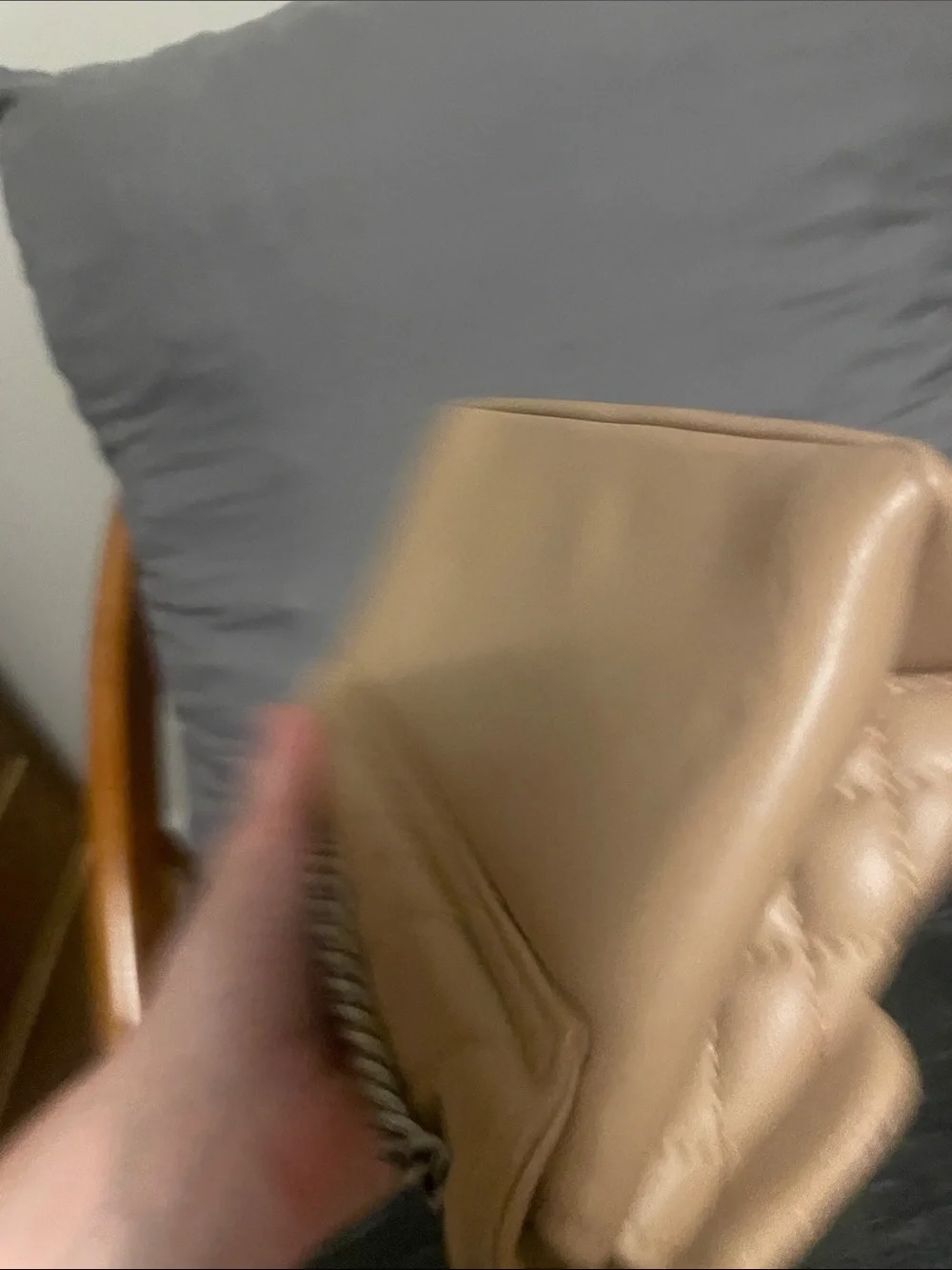 Quilted Leather Chain Shoulder Bag - Beige by Kurt Geiger